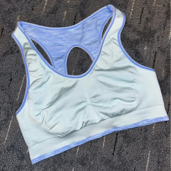 Aerie Reversible Seamless Blue Cutout Sports Bra Bralette - Picture 2 of 7